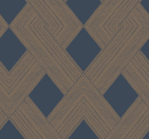 Beveled Edge Navy Wallpaper