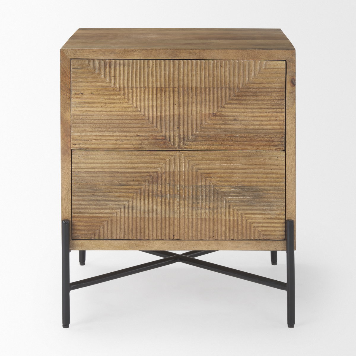Cairo 22.0L x 22.0W x 26.0H Wood 2 Drawer Accent table, Side & End Table by Mercana, 22" length x 23.5" width x 26" height View 3