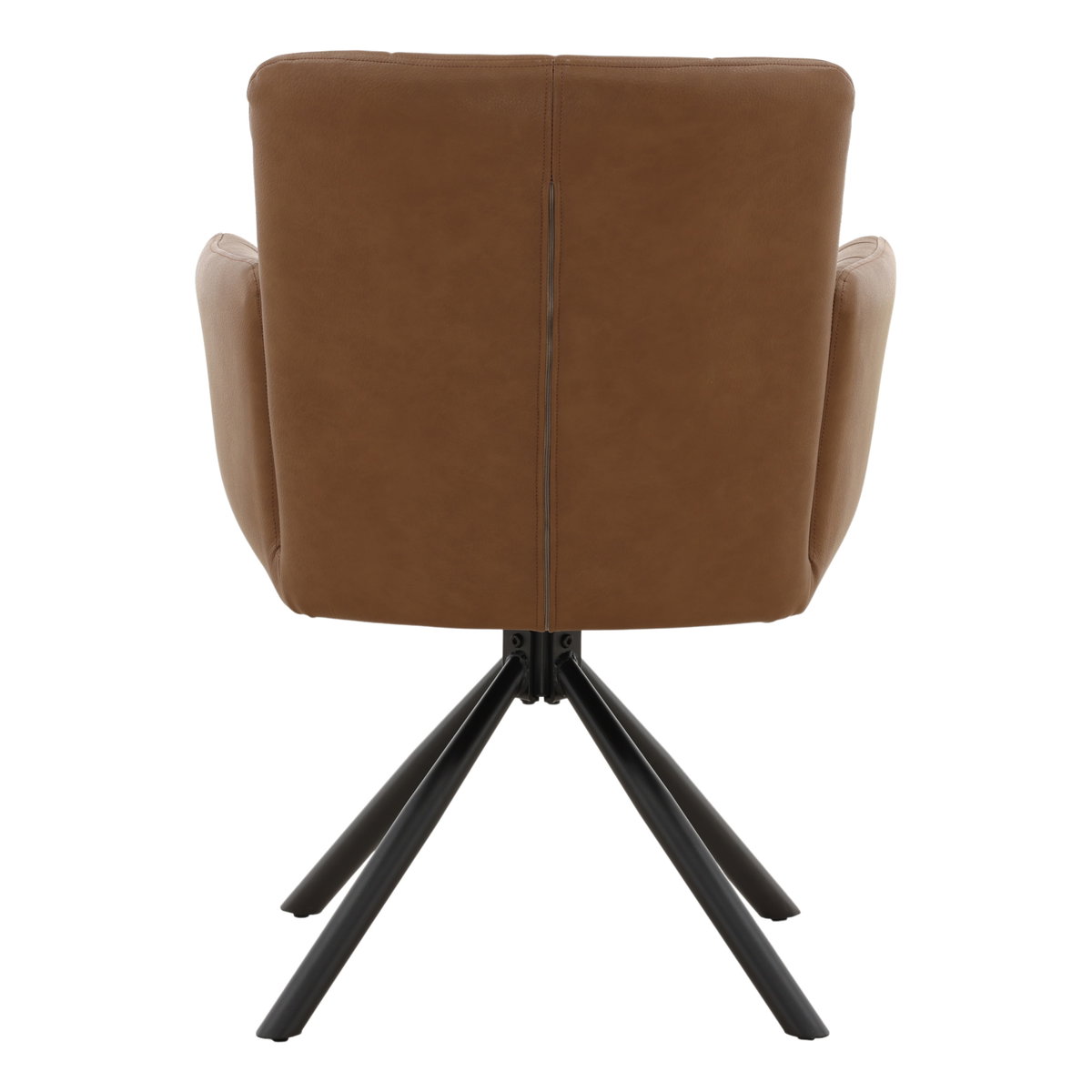 Stefano Dining Chair Set of 2 Cognac, by Dovetail, 23.5" width x 33.25" height x 24.5" depth View 4