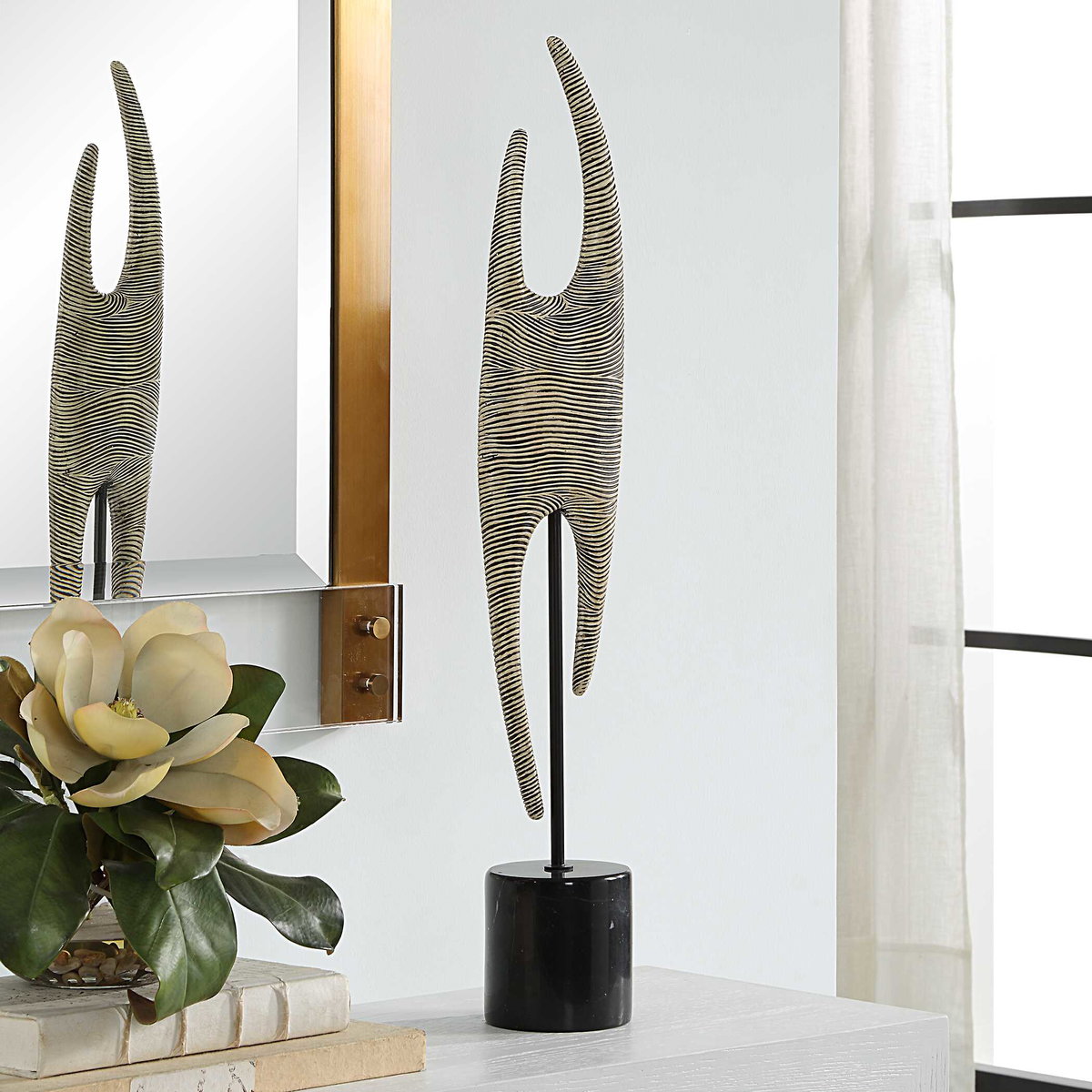 Pochette Ribbed Sculpture, Figurines & Statue by Uttermost, 4" width x 27" height x 4" depth View 3