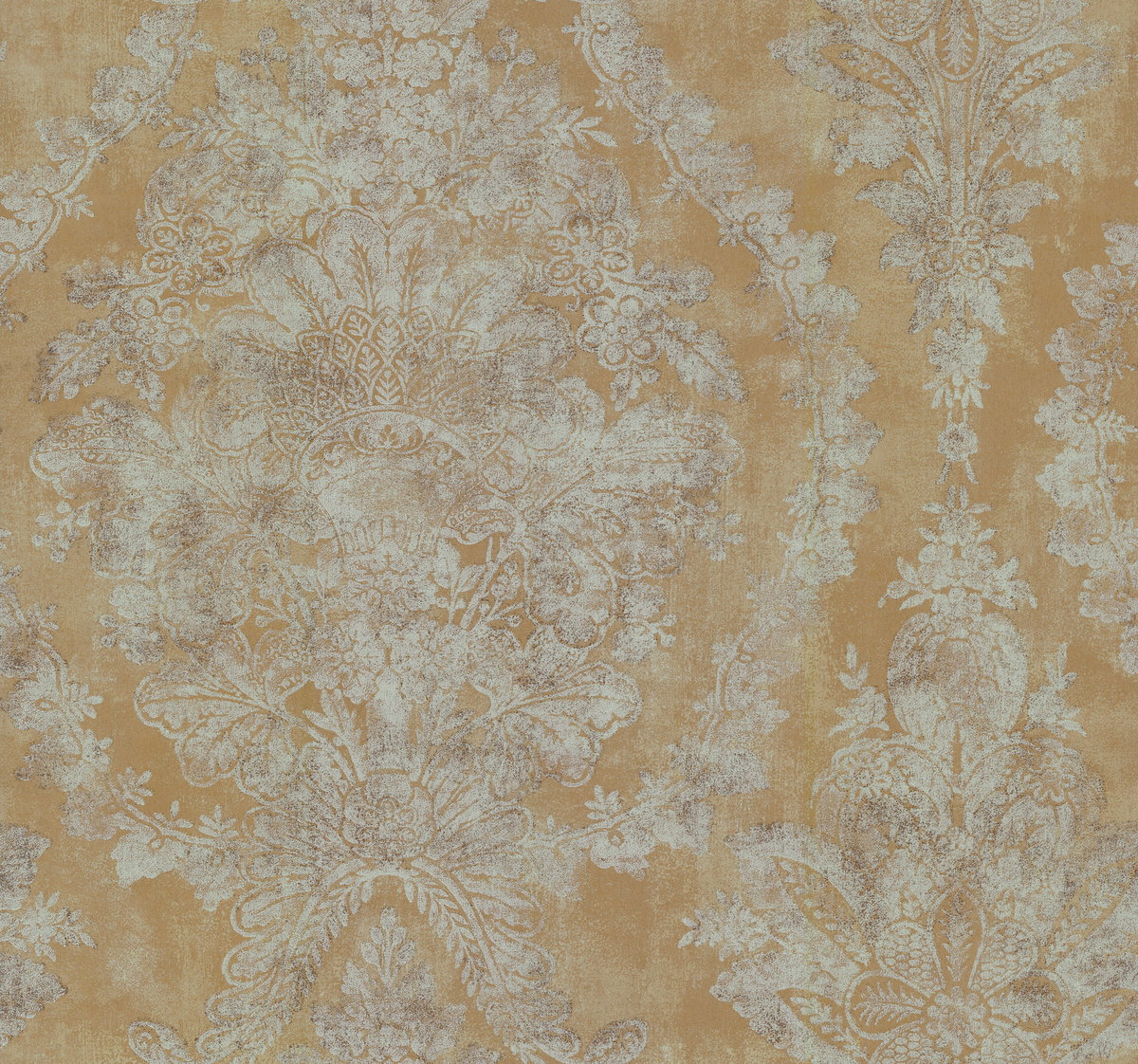 Charleston Damask Yellow Wallpaper, by York Wall, 27' length x 2'3" width x 0.02" depth