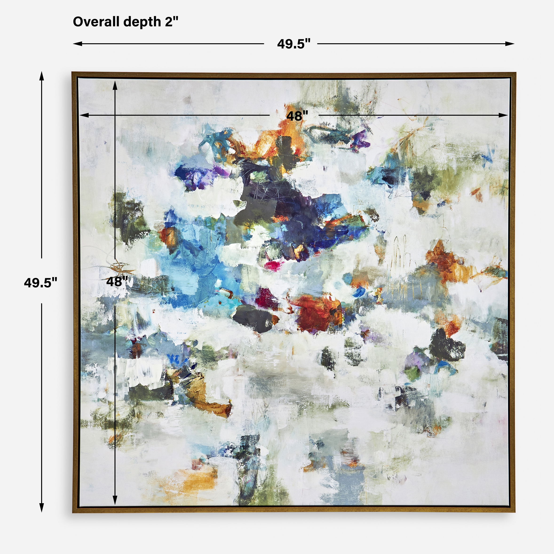 Rock & Roll Framed Abstract Art, Painting by Uttermost, 49.5" width x 49.5" height x 2" depth View 3