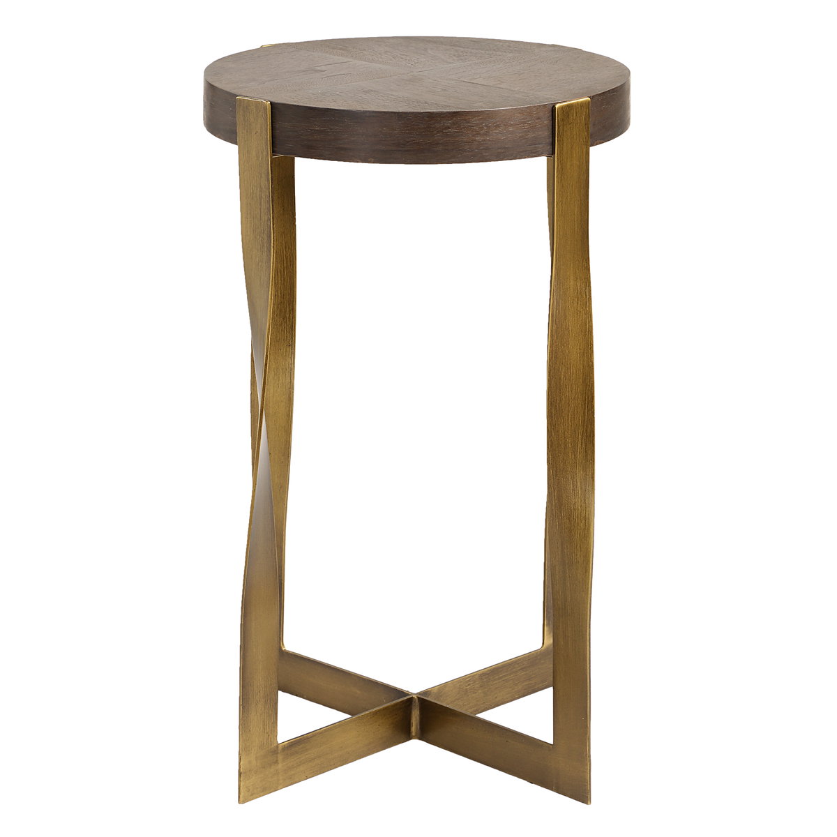 Drew Brass Accent Table, Side & End Table by Uttermost, 16.12" width x 24" height x 16.12" depth View 1