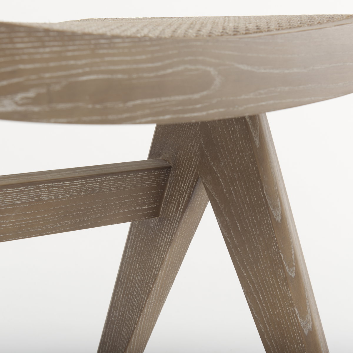 Arvin  Medium Brown Wooden Stool, Benche by Mercana, 21.65" length x 17.72" width x 18.11" height View 10