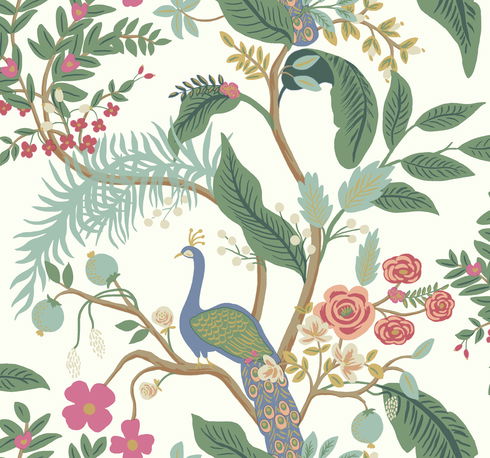 Peacock Periwinkle Wallpaper