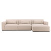 Brooklyn Chaise Sectional  Cream, Sectional Sofa by Dovetail, 134.25" width x 29.5" height x 65" depth thumbnail 2