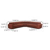 Roman L-shaped Sectional Rust, Sectional Sofa by Moe's Home, 118" width x 26.5" height x 118" depth thumbnail 12