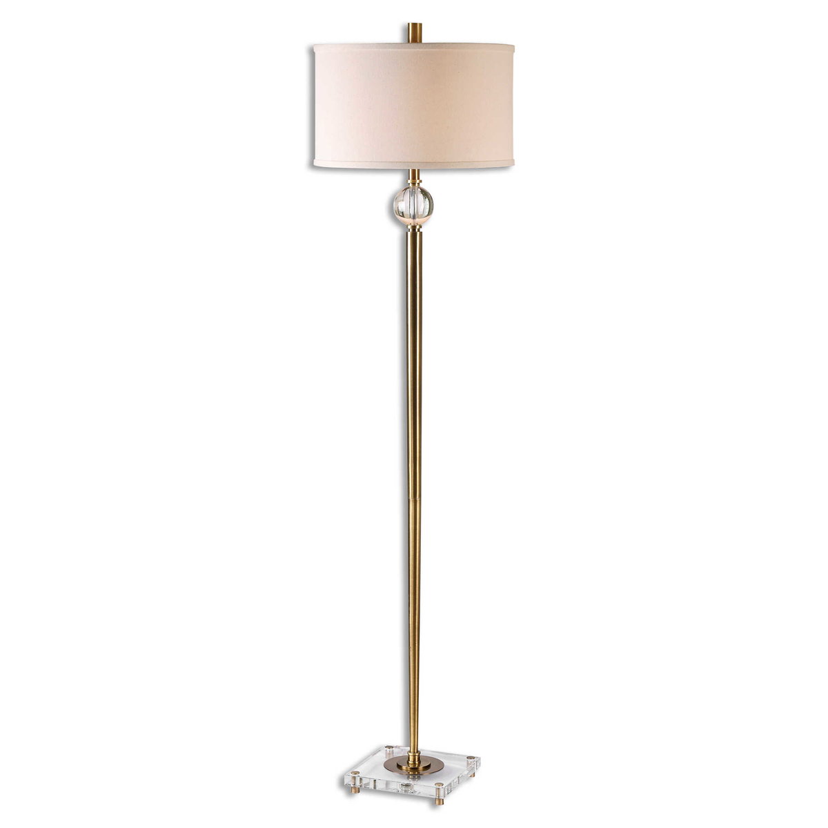 Mesita Brass Floor Lamp, by Uttermost, 17" width x 67.5" height x 17" depth View 1
