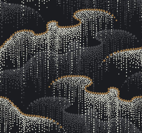 Moonlight Pearls Black Wallpaper