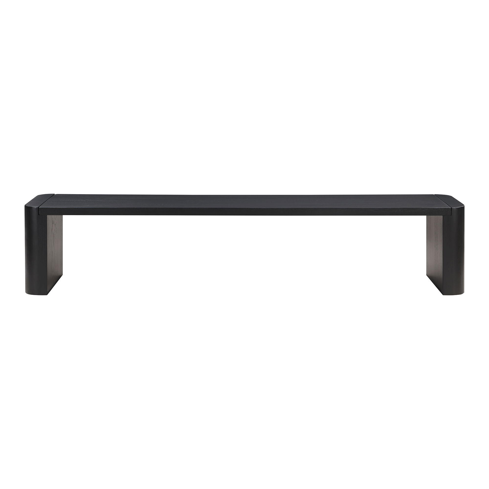 Post Large Dining Bench Black, Benche by Moe's Home, 82" width x 17" height x 16" depth View 1