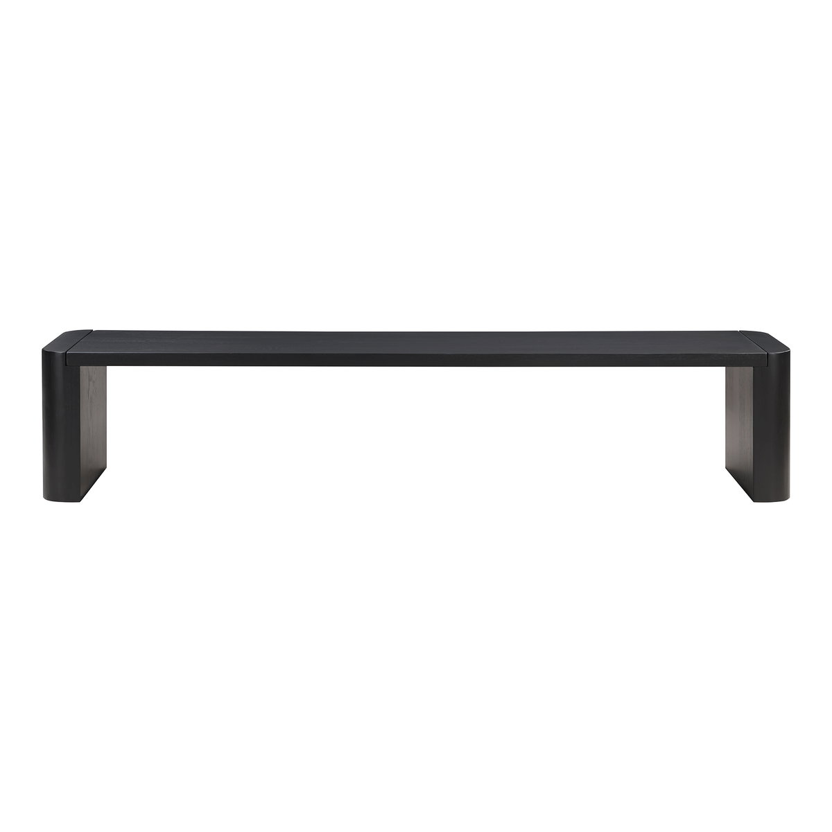 Post Large Dining Bench Black, Benche by Moe's Home, 82" width x 17" height x 16" depth View 1