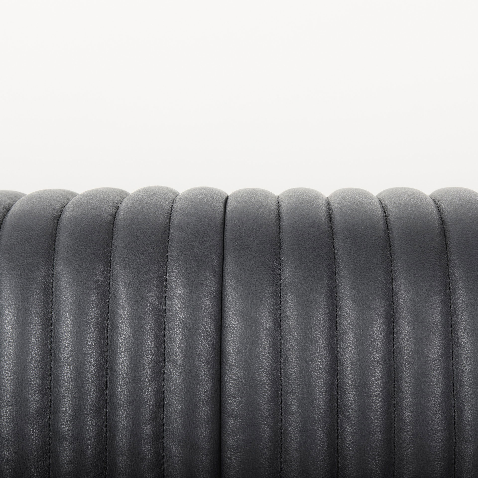 Ricciardo Black Leather Wrapped Three Seater Sofa, Sofas & Sectional by Mercana, 82.5" length x 38.5" width x 26.5" height View 8