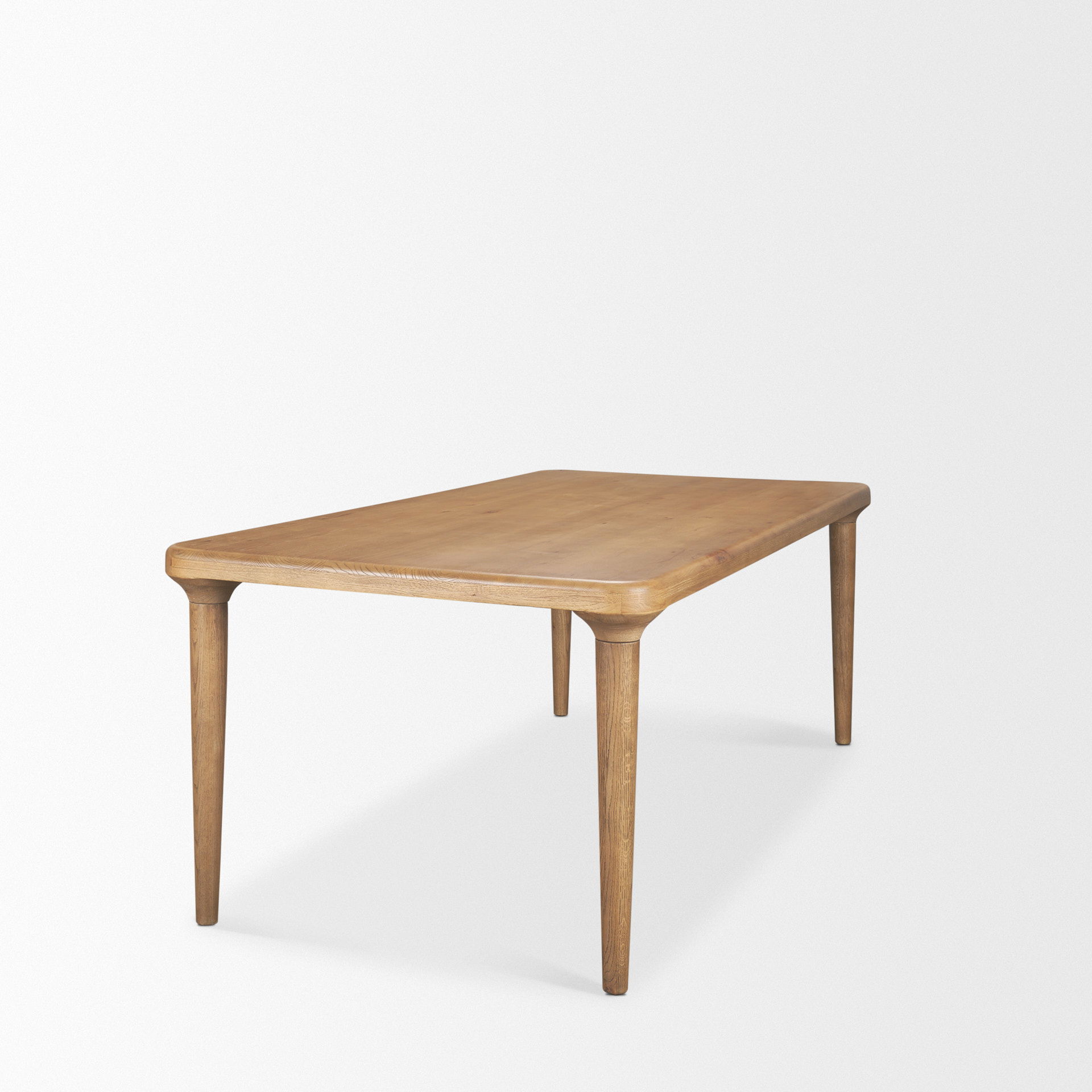 Suvan 84L Light Brown Rectangular Oak Wood Dining Table large image 