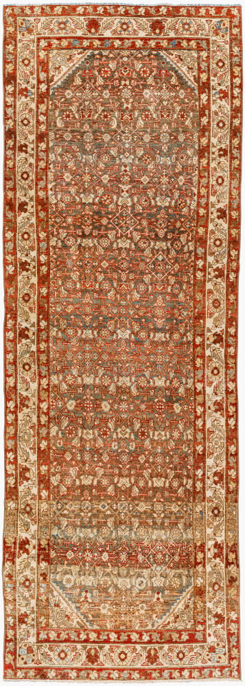 Antique One of a Kind Handmade Rug, by Surya, 9'8" length x 3'3" width