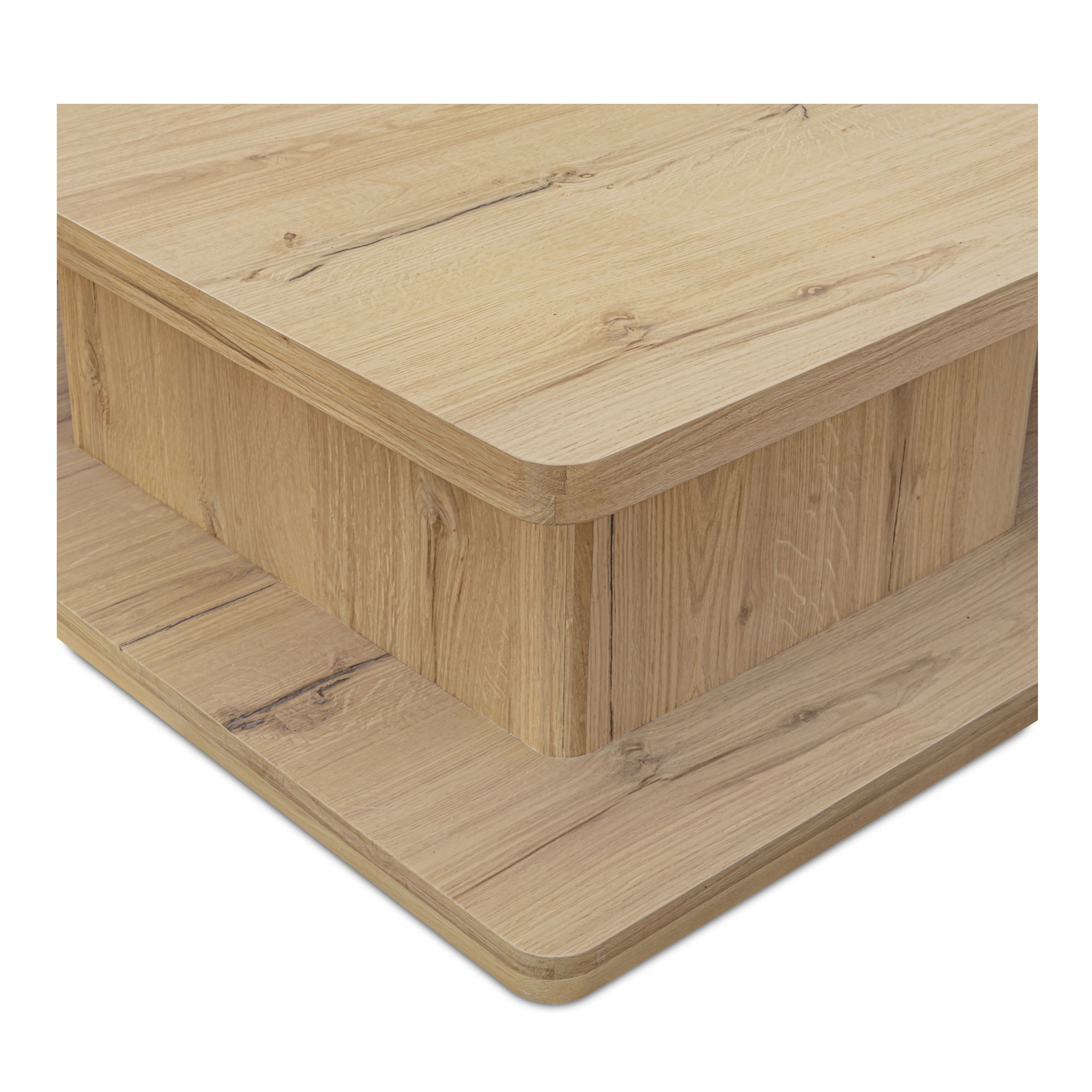 Casey Large Coffee Table Rustic Oak, by Moe's Home, 64" width x 16" height x 48" depth View 5