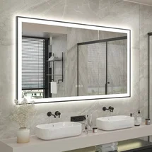 Online Designer Bathroom Aevar Super Bright Front & Back LED Lighted Anti-Fog Aluminum Alloy Framed Tempered Glass Bathroom/Vanity Mirror