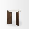 Rumer Dark Brown Wood with White Marble Side Table, Side & End Table by Mercana, 21" length x 21" width x 20" height thumbnail 7