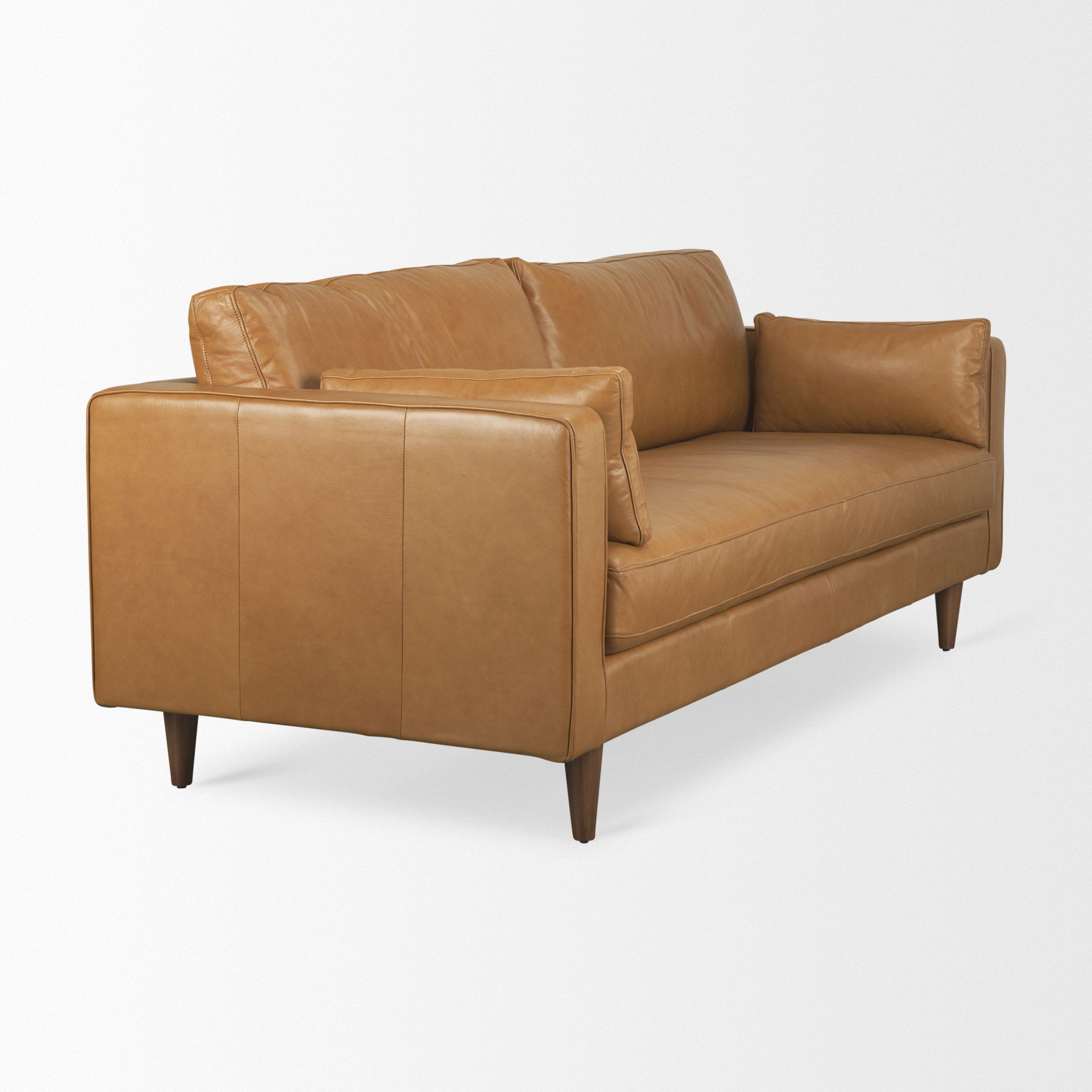 Elton   Tan Leather Sofa, Sofas & Sectional by Mercana, 87.8" length x 37.8" width x 34.65" height View 7