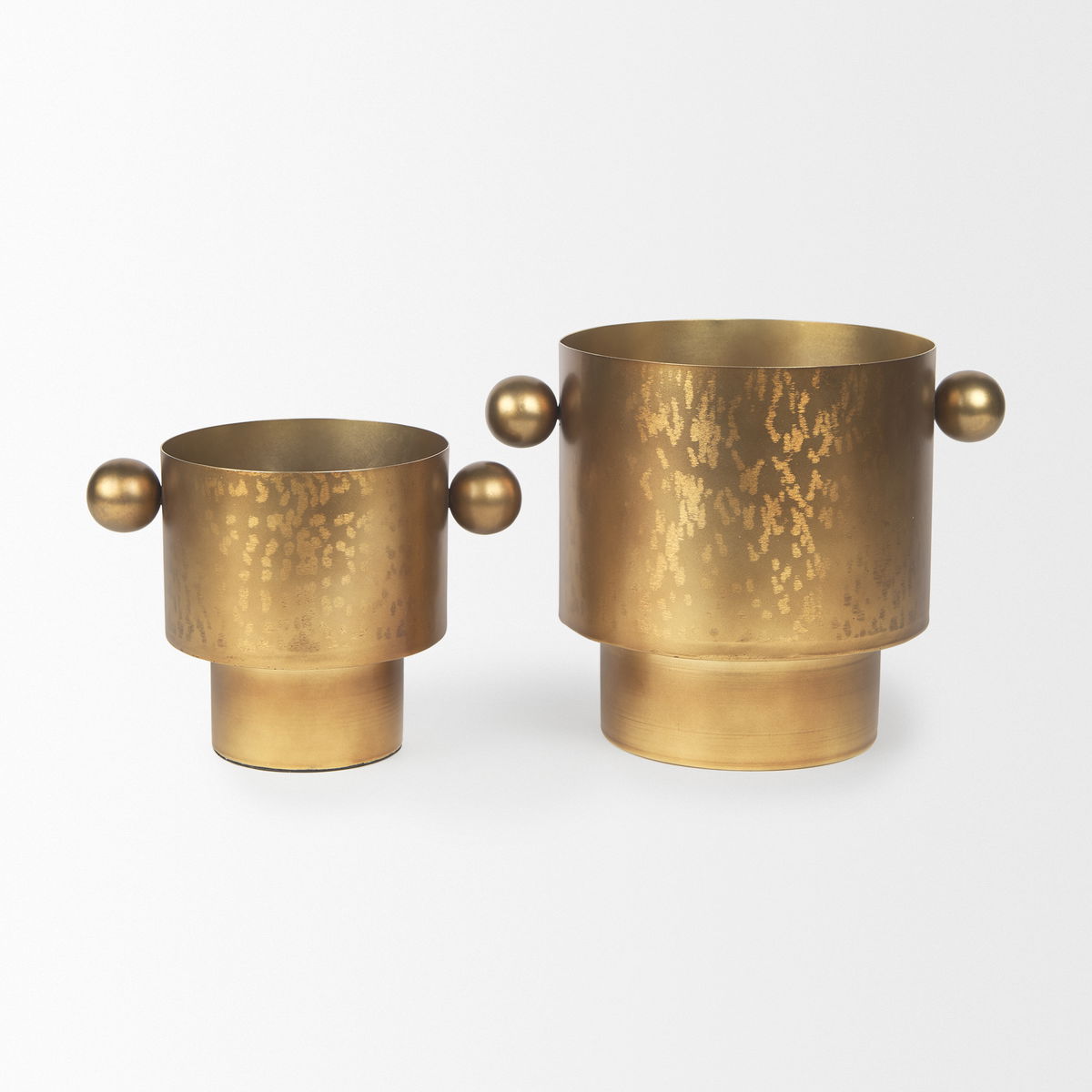 Juno 6.5H Medium Gold Iron Medium Vase, by Mercana, 8.5" length x 6" width x 6.5" height View 11