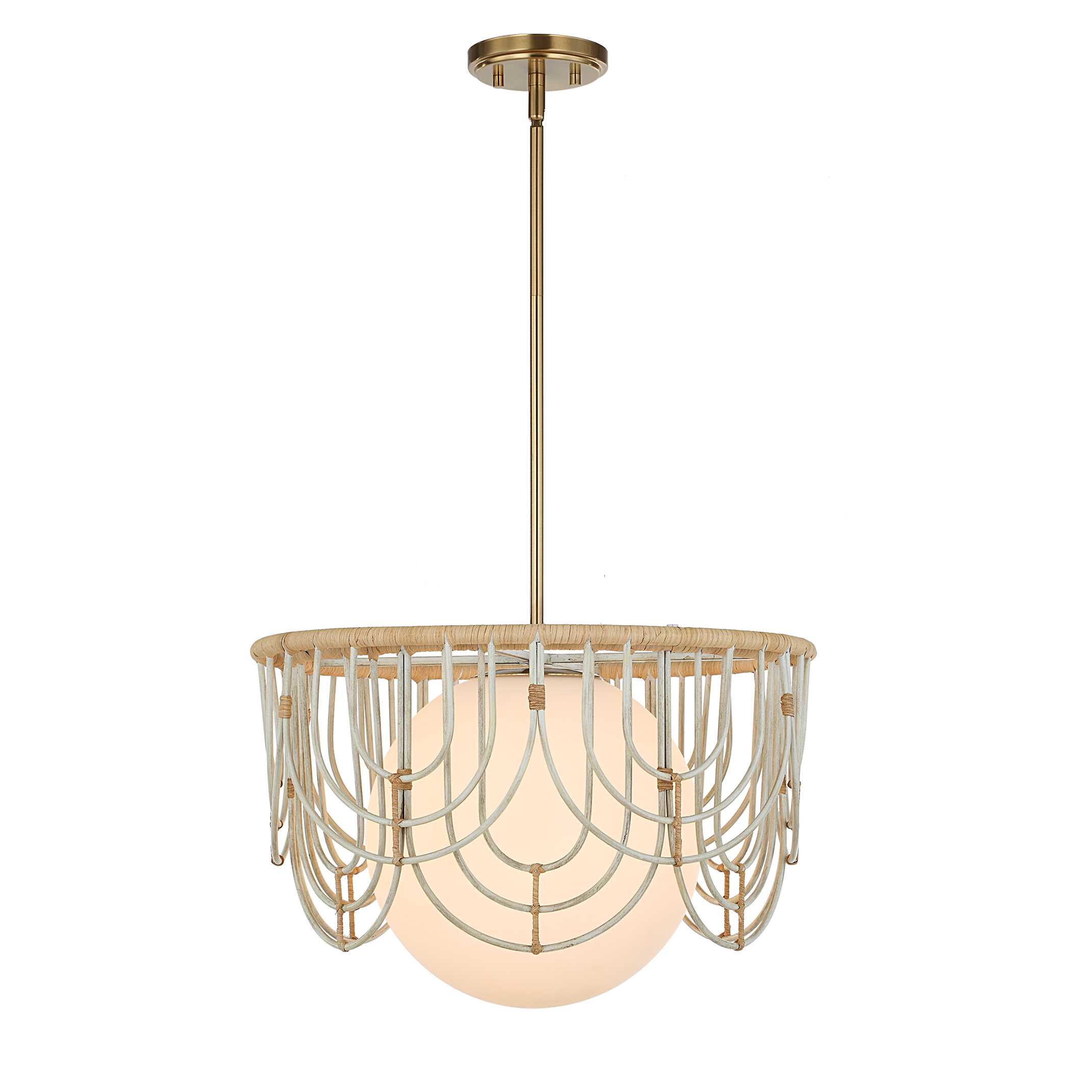 Arches 1 Light Rattan Pendant large image 
