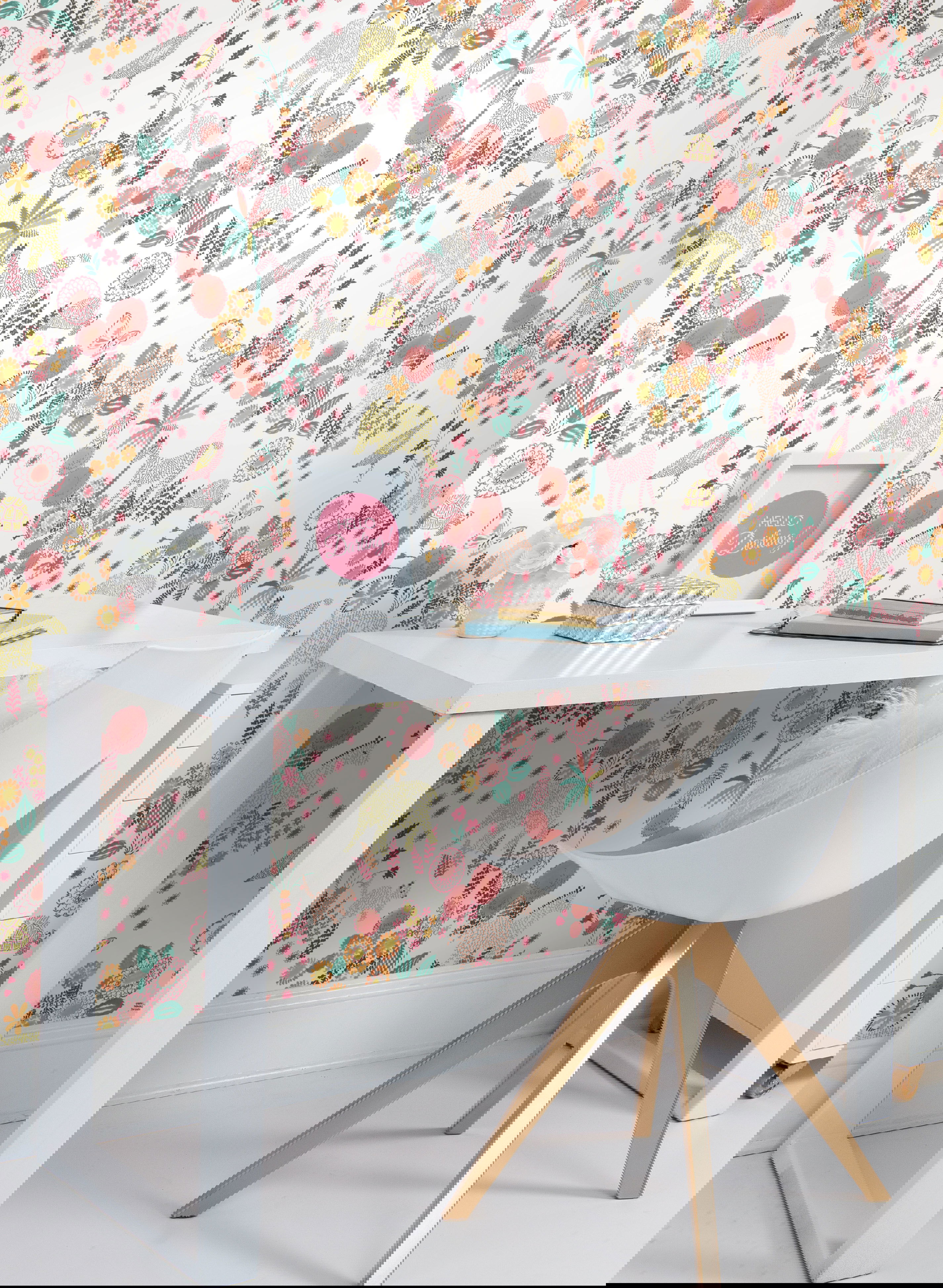 Reverie Coral Peel & Stick Wallpaper large image 