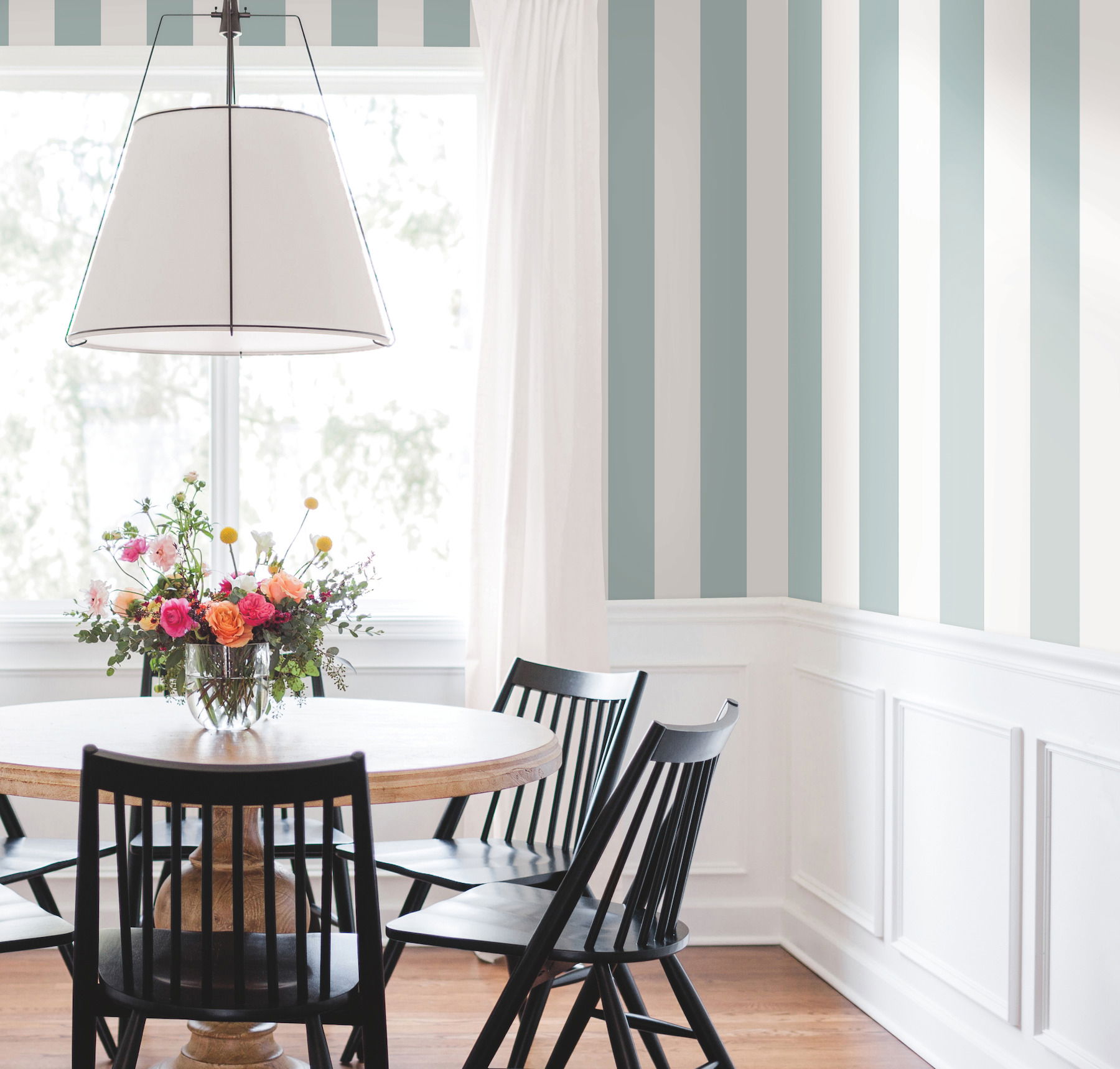 Awning Stripe Light Grey Wallpaper large image 