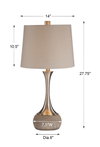 Niah Brushed Nickel Lamp, by Uttermost, 14" width x 27.75" height x 14" depth thumbnail 3