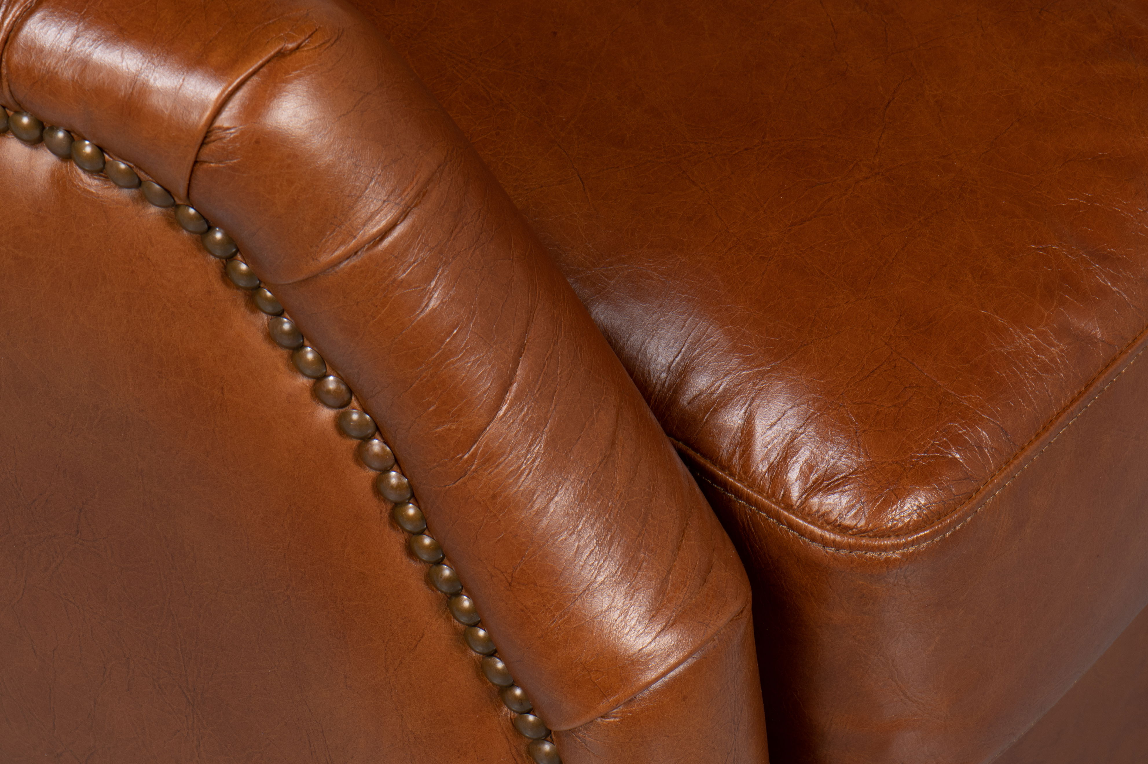 Baker Leather Swivel Chair,Havana Lthr, Seating by Sarreid, 31" length x 38" width x 38" height View 5
