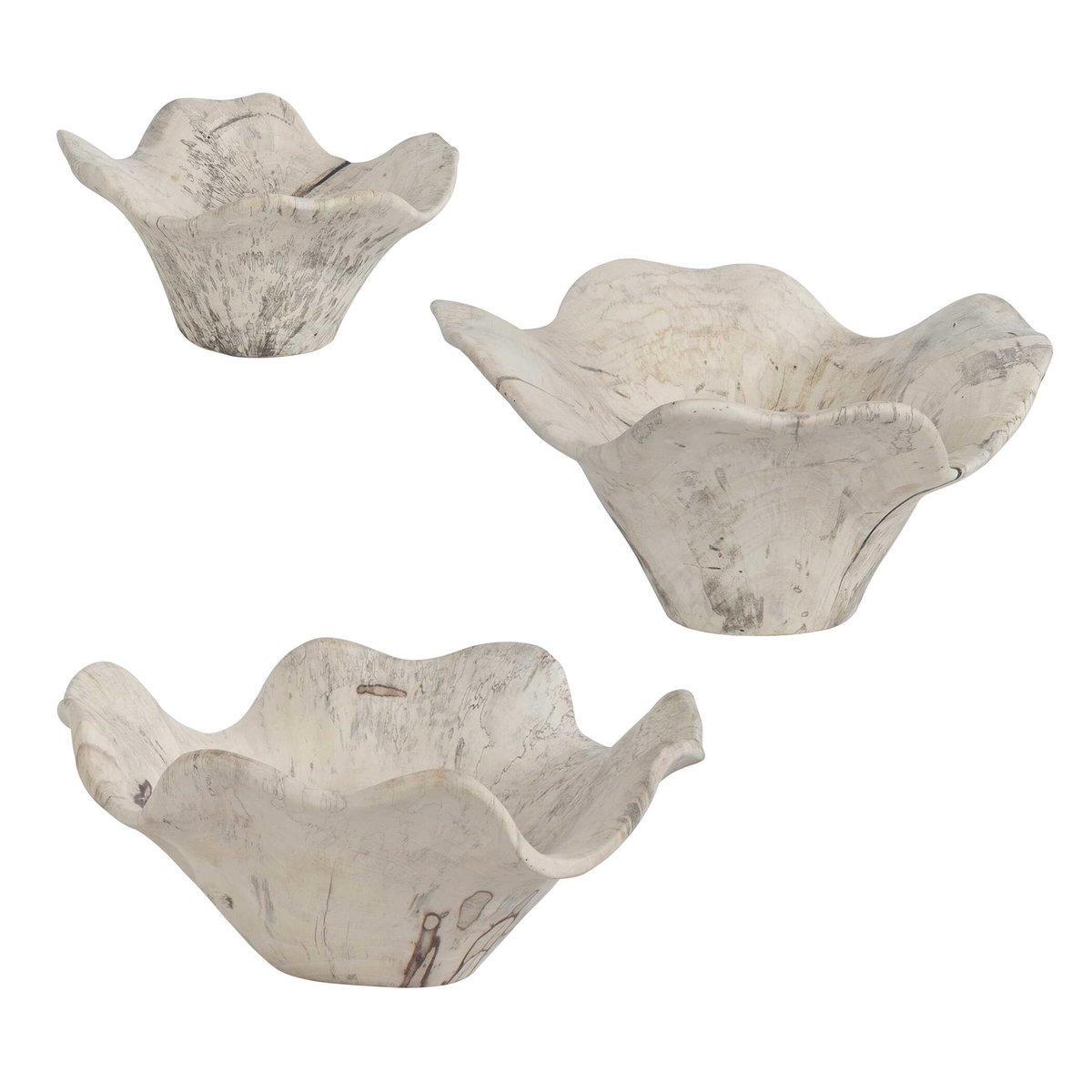 Teo Bleached Wood Wall Decor Set/3, Sculptural Wall Art by Uttermost, 15.75" width x 7" height x 15.75" depth View 4