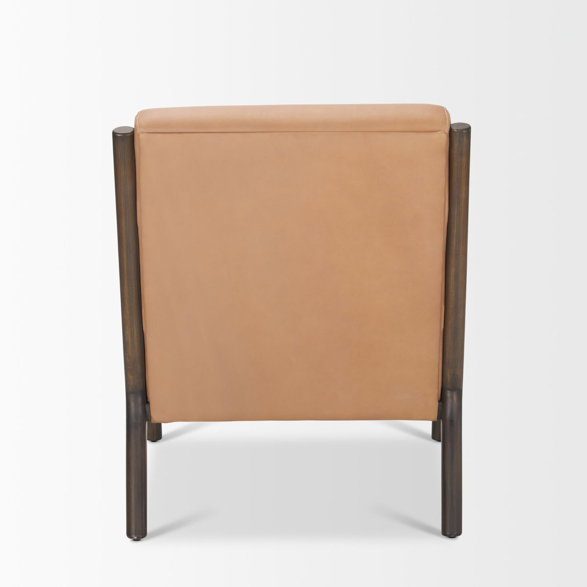Cashel Accent Chair with Dark Brown Wood and Tan Genuine Leather, by Mercana, 32" length x 26" width x 29.5" height View 6