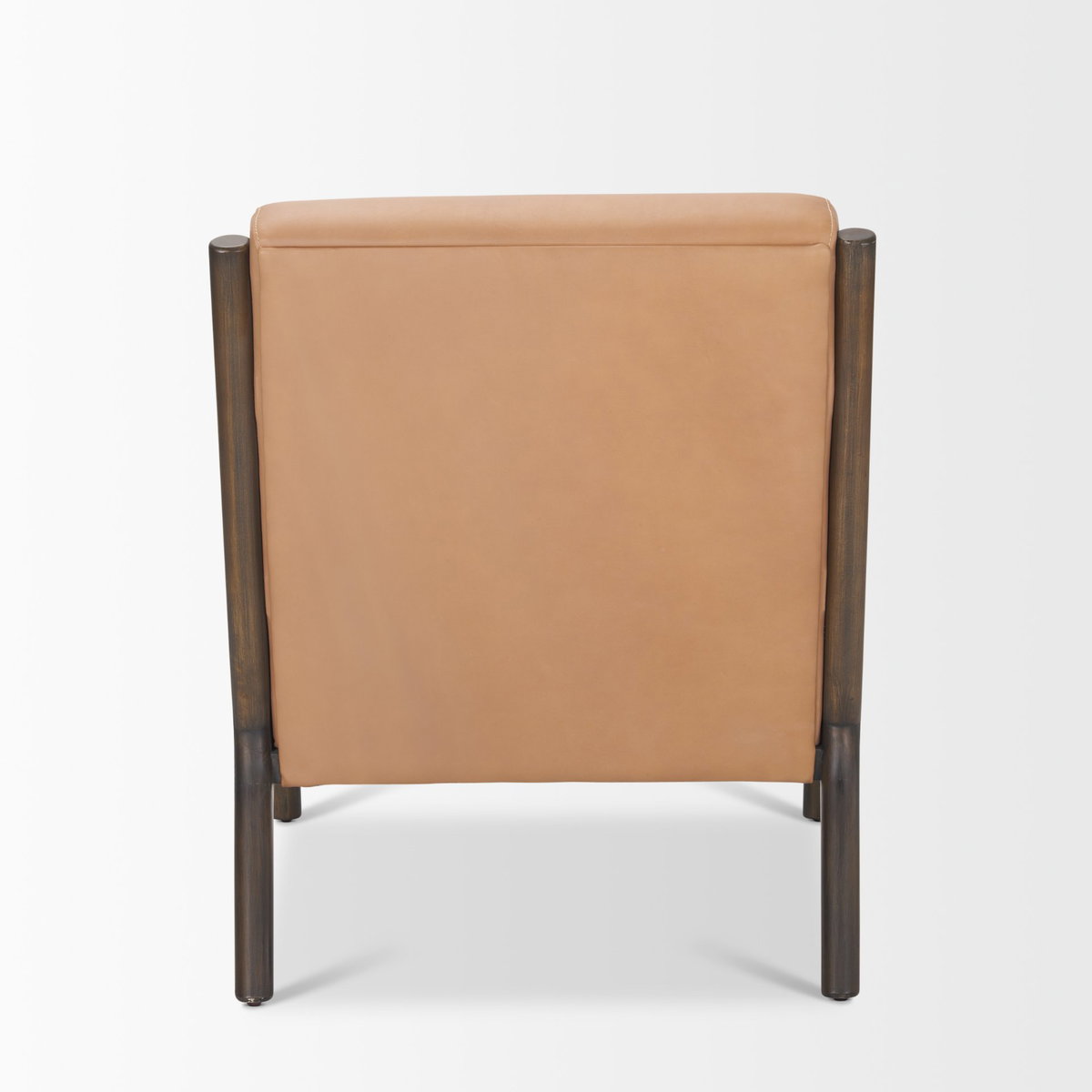 Cashel Accent Chair with Dark Brown Wood and Tan Genuine Leather, by Mercana, 32" length x 26" width x 29.5" height View 6