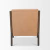 Cashel Accent Chair with Dark Brown Wood and Tan Genuine Leather, by Mercana, 32" length x 26" width x 29.5" height thumbnail 6