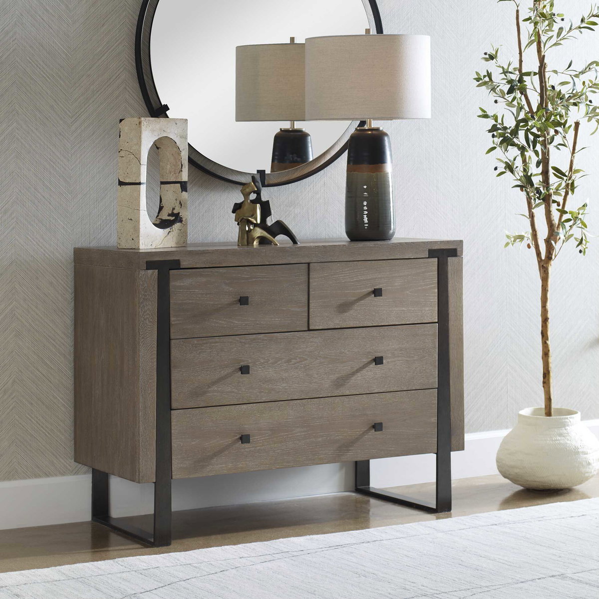 Gabriel Oak Accent Chest, Cabinets & Chest by Uttermost, 42" width x 32" height x 18" depth View 4
