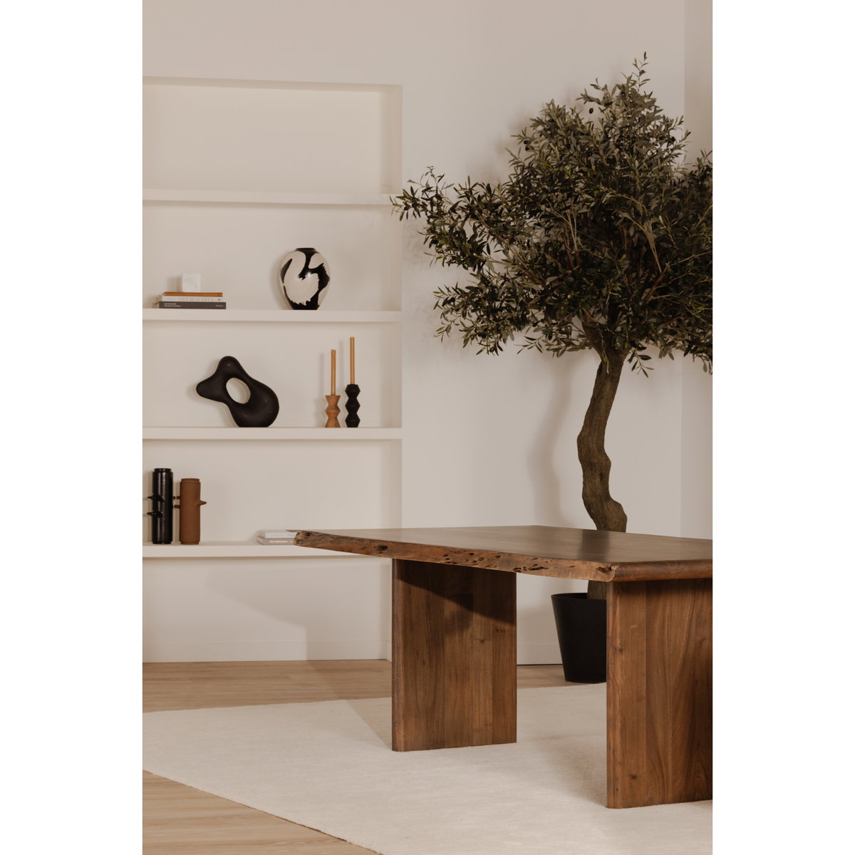 Lila Small Dining Table Brown, by Moe's Home, 78" width x 30" height x 40" depth View 10
