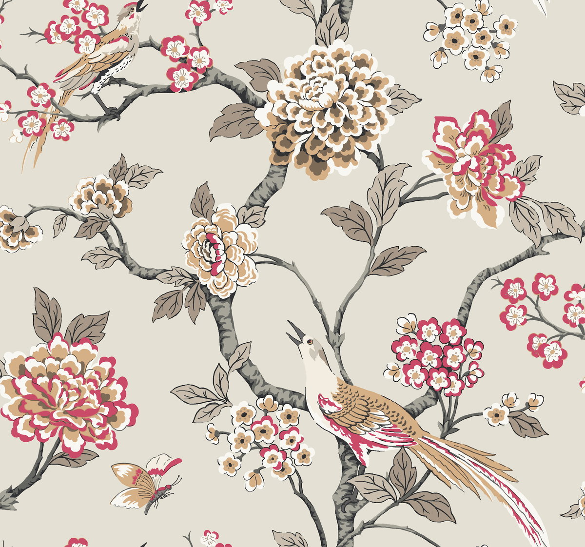 Fanciful Beige Wallpaper, by York Wall, 27' length x 2'3" width x 0.02" depth