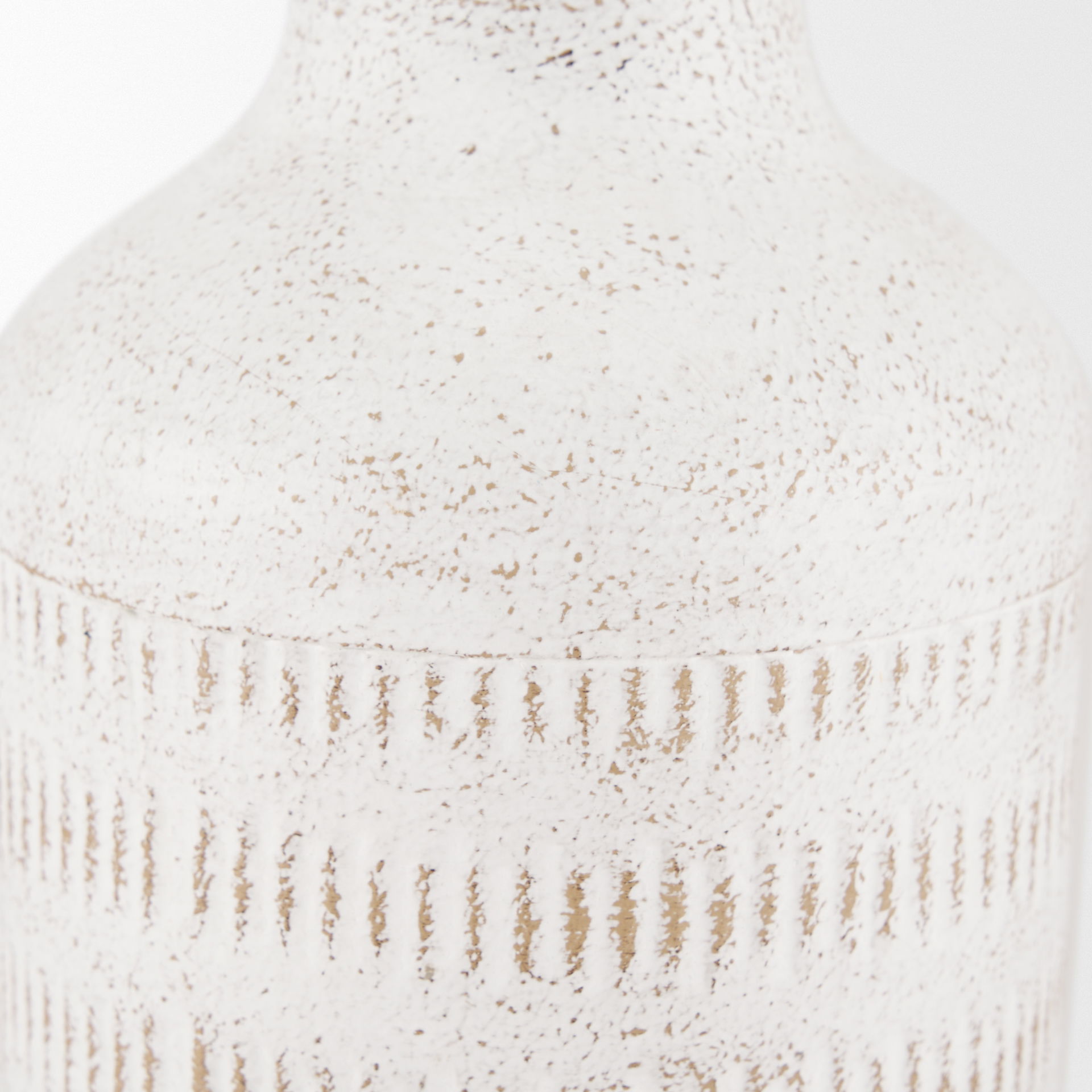 Tisha Small White with Terracotta Distressing Metal Vase large image 