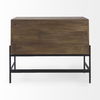 Glenn 38L x 16W x 30H Dark Brown Wood with Black Iron Frame, 2 Door Accent Cabinet, Cabinets & Chest by Mercana, 37.5" length x 16" width x 30" height thumbnail 6
