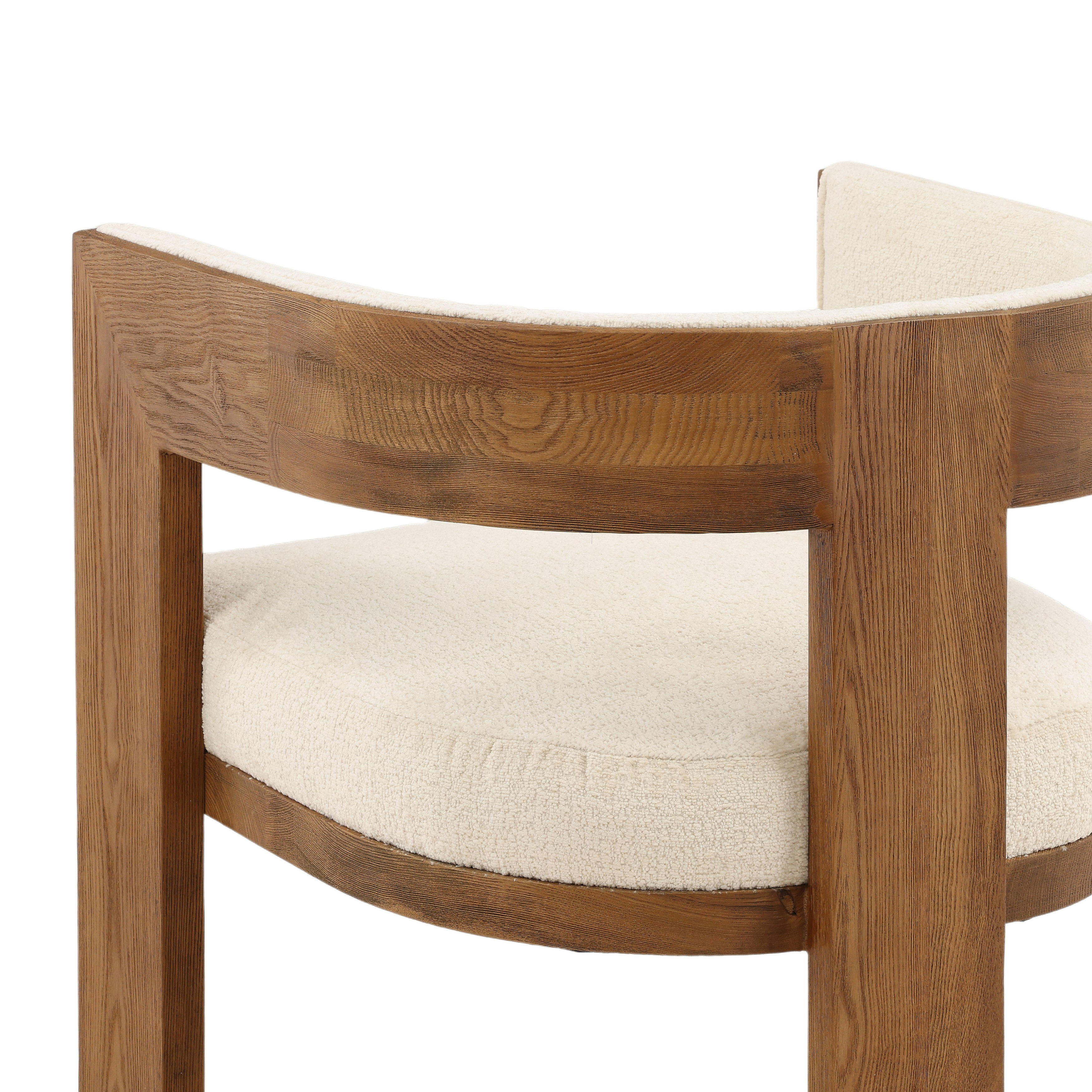 Nadia Dining Chair Cream, by Dovetail, 23" width x 27.5" height x 22.5" depth View 5