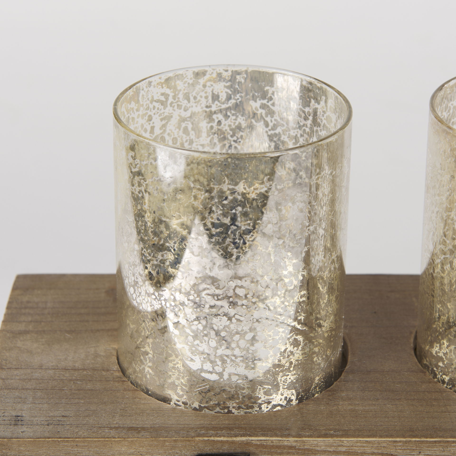 Benk Wood and Black Metal Five Cup Candle Holder large image 