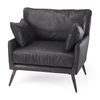 Cochrane  Black Leather Wrapped Chair, Accent Chair by Mercana, 34.5" length x 33" width x 32.5" height thumbnail 1