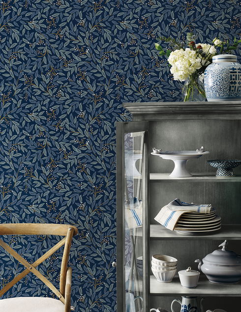 Willowberry Navy Peel & Stick Wallpaper
