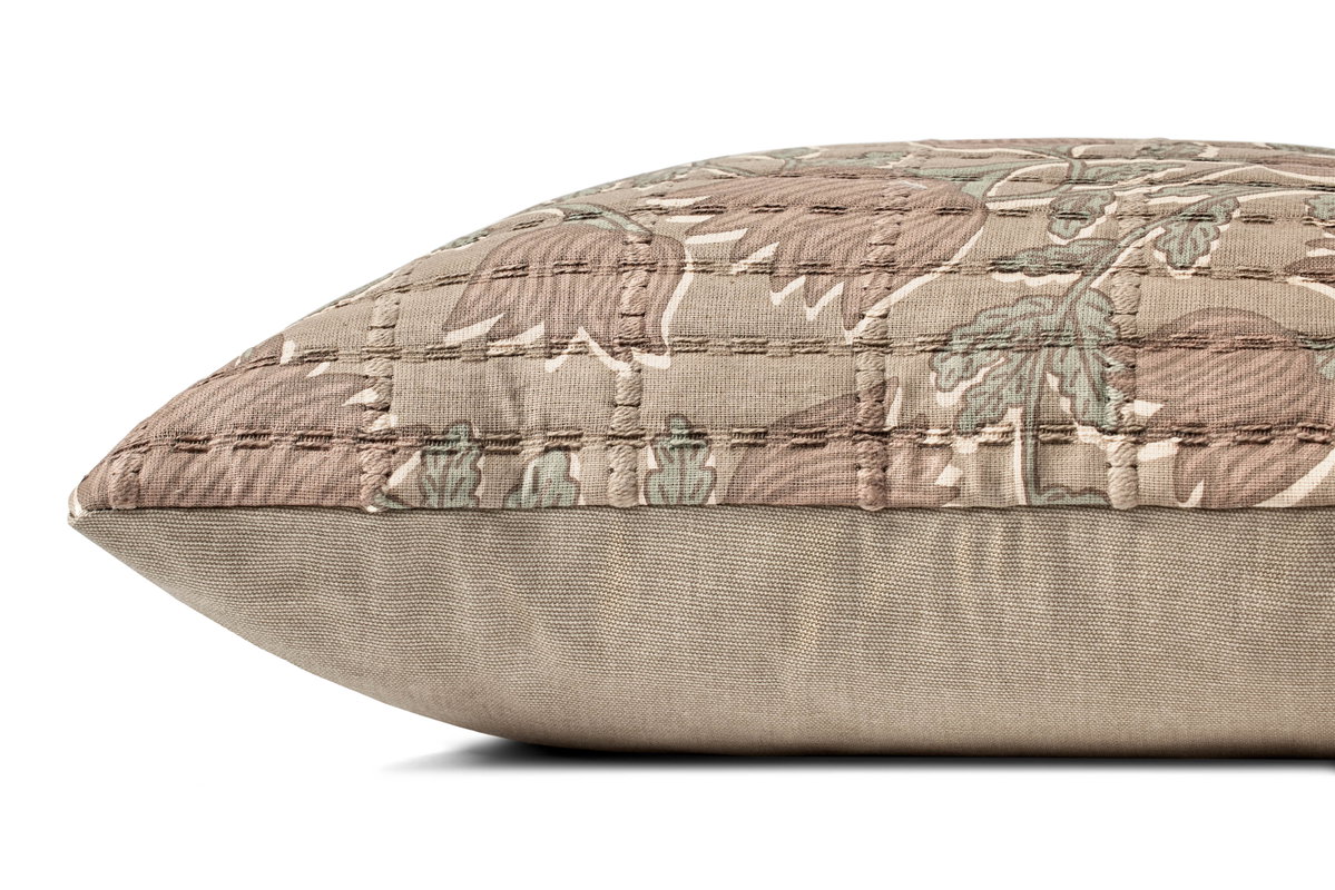 Jean Stoffer x Loloi Taupe Pillow, Decorative Pillow, 18" length x 18" width View 2