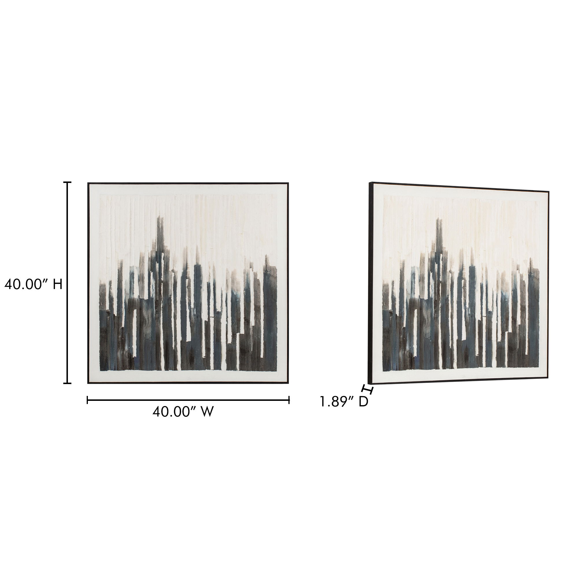 Nightingale Framed Painting, by Moe's Home, 40" width x 40" height x 1.89" depth View 6