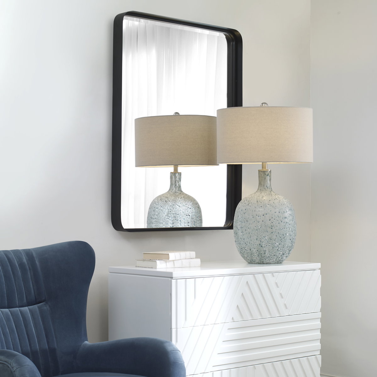 Crofton Black Large Mirror, by Uttermost, 30" width x 40" height x 3" depth View 2