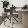 Direttore 19.25L x 20W x 31H  Brown/Gray Suede with Metal Frame Dining Chair thumbnail 3