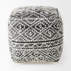 Farida   Dark Gray Wool and Polyester Patterned Pouf thumbnail 3