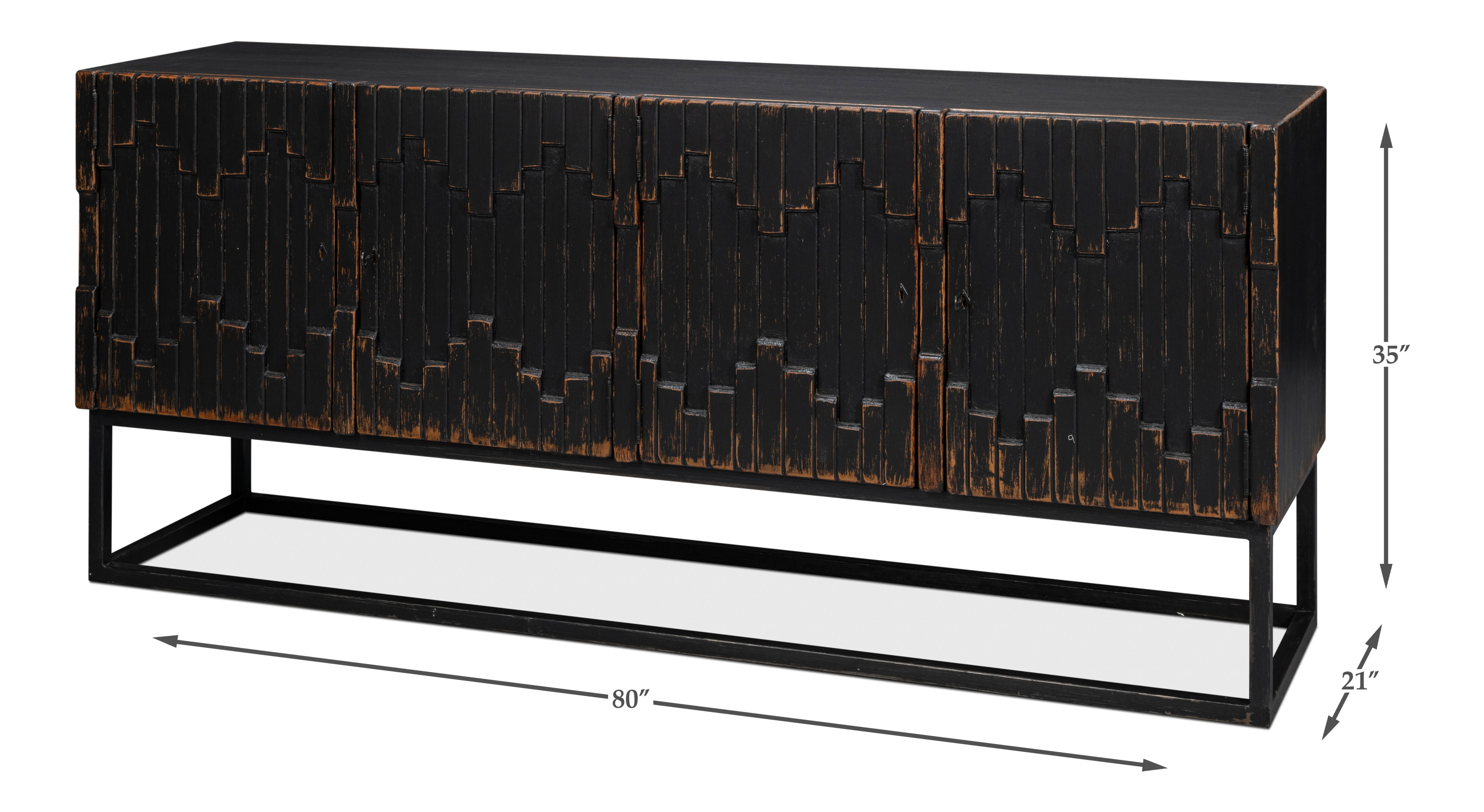 Aztec Sideboard, Black large image 