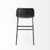 Kavalan 33.5' Total Height Ebony Leather Seat Black Metal Frame Counter Stool thumbnail 5