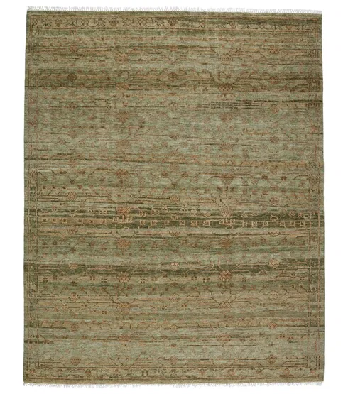 Jaipur Living Augusta JIN04 Handknotted Floral Green and Burnished Gold Area Rug (8