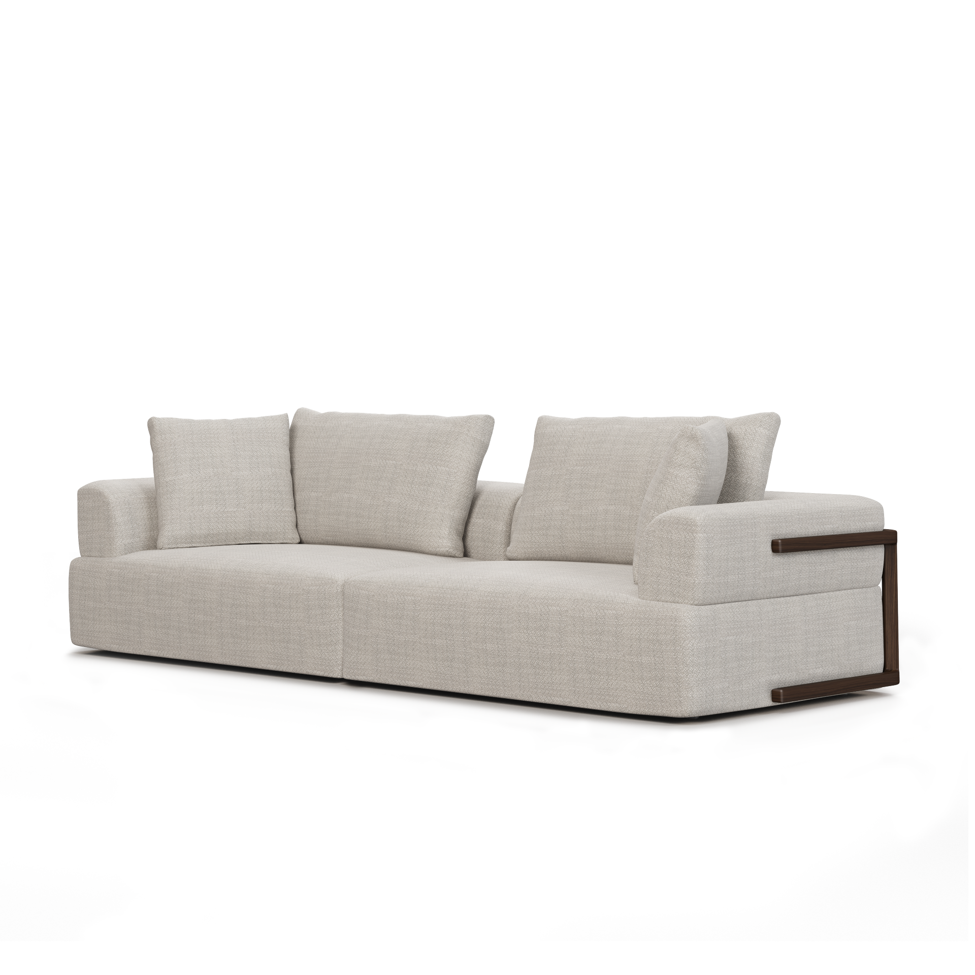 Warner Gray Two Piece Sofa Set, Sectional Sofa by Mercana, 113" length x 40.2" width x 32.68" height View 1